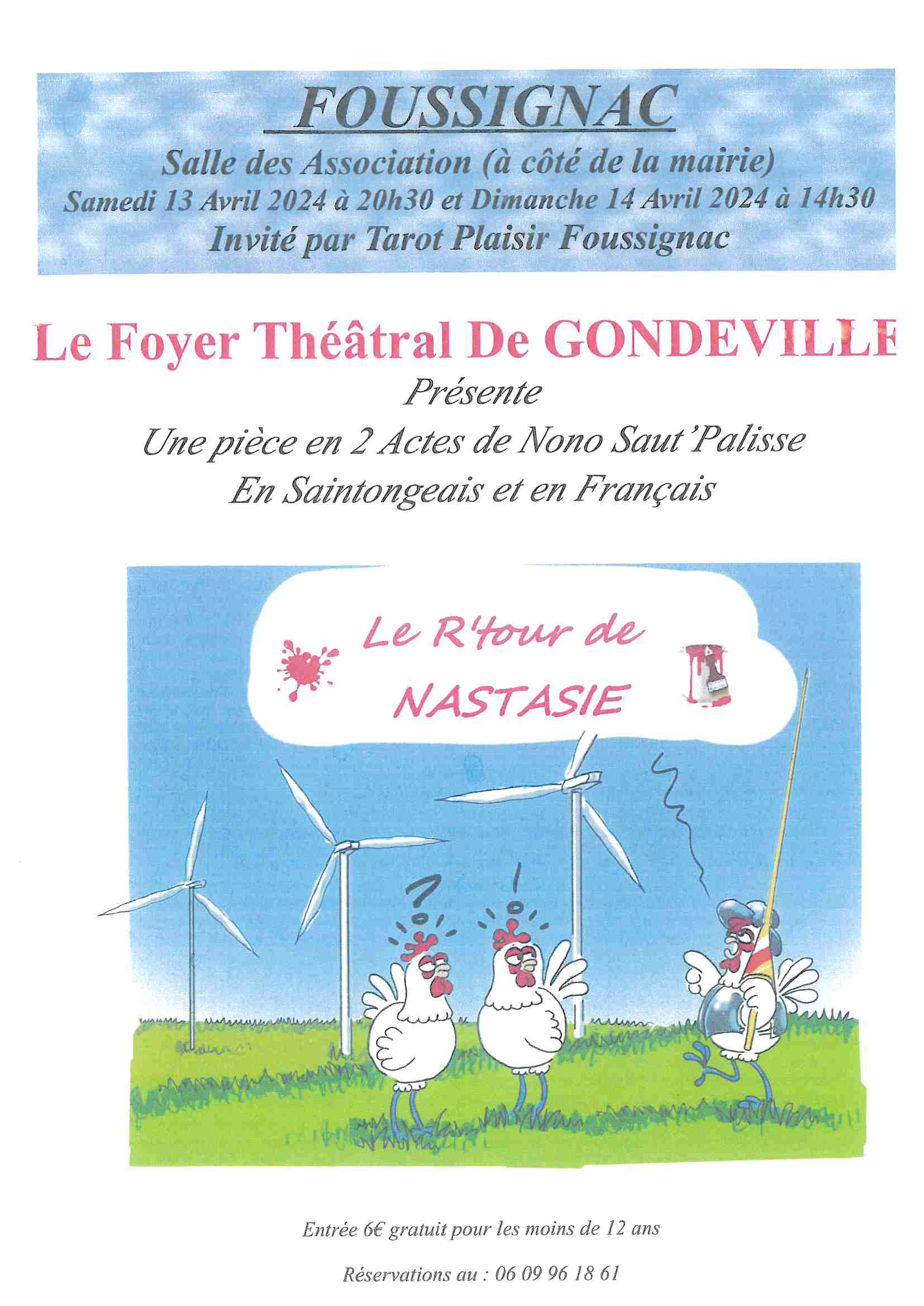 FOYER THEATRAL GONDEVILLE SAMEDI 13 AVRIL