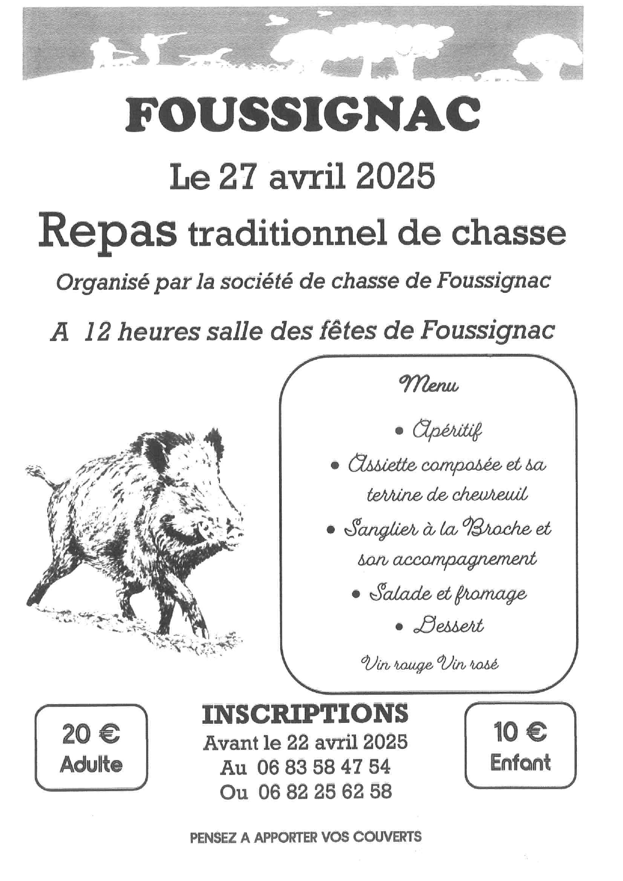 REPAS DE CHASSE 27 AVRIL