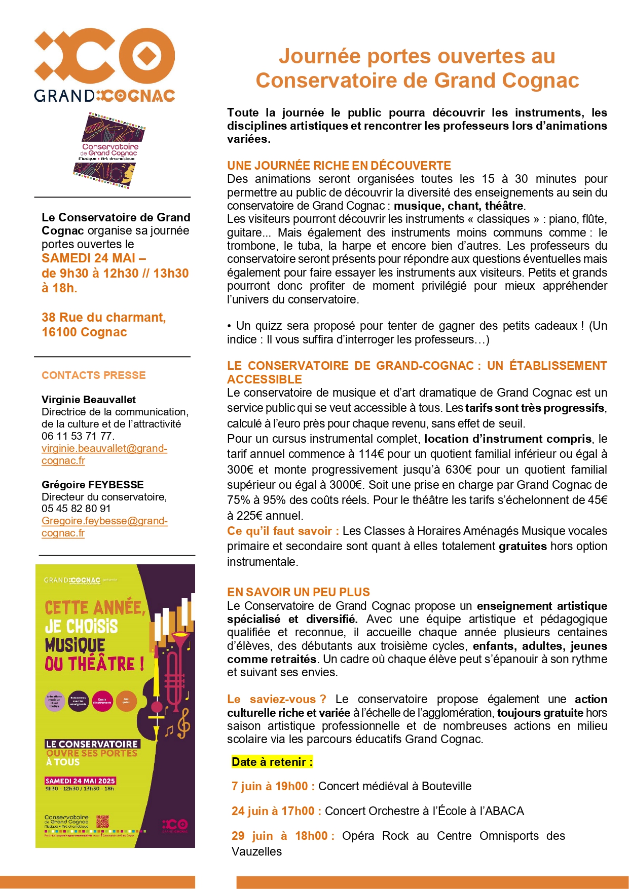 JOURNEE PORTES OUVERTES CONSERVATOIRE