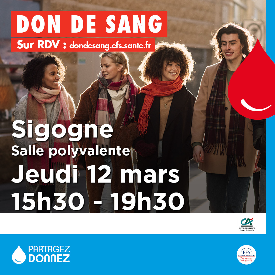 DON DU SANG 12 MARS 2026 A SIGOGNE