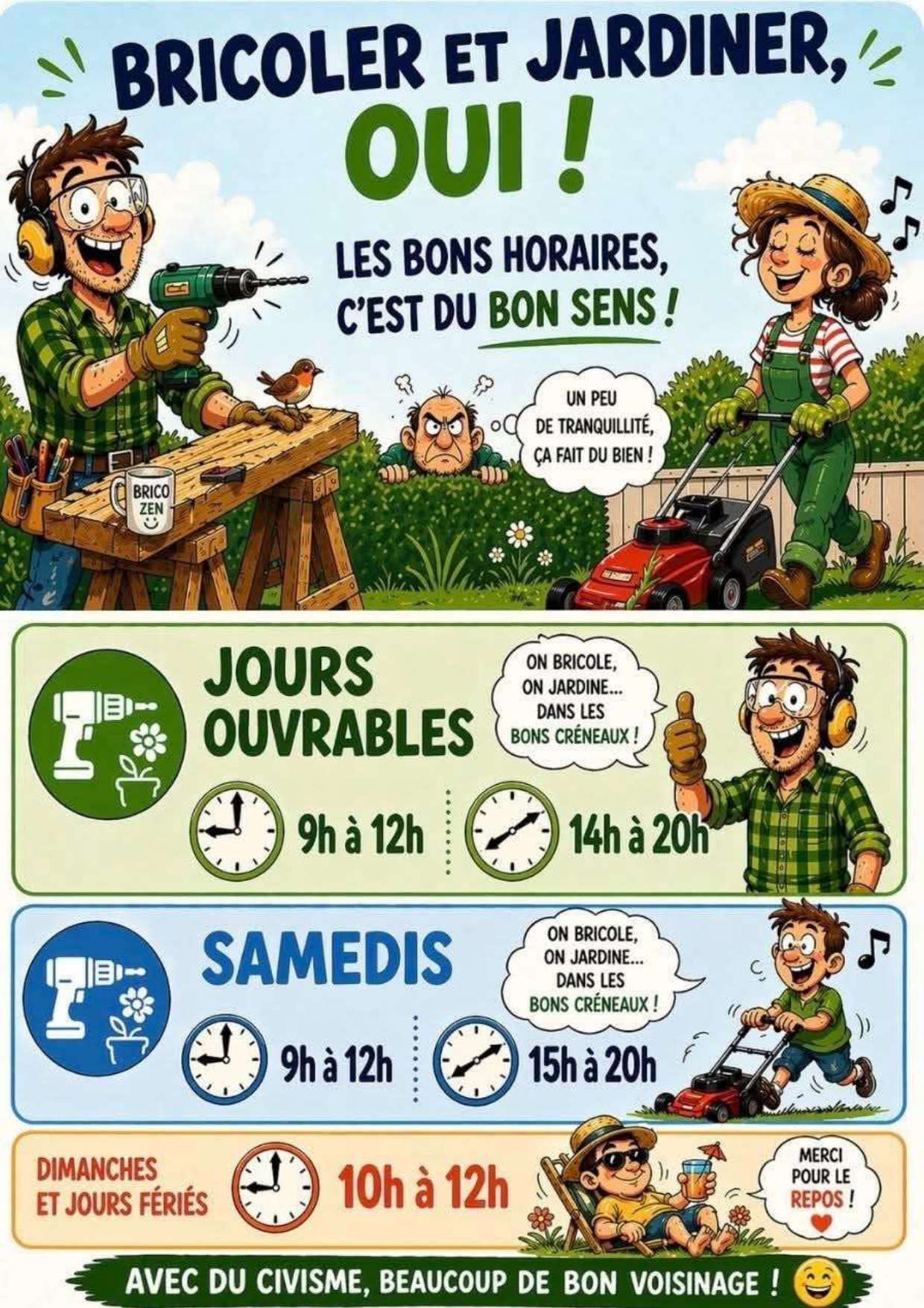 Les bons horaires c'est du bon sens