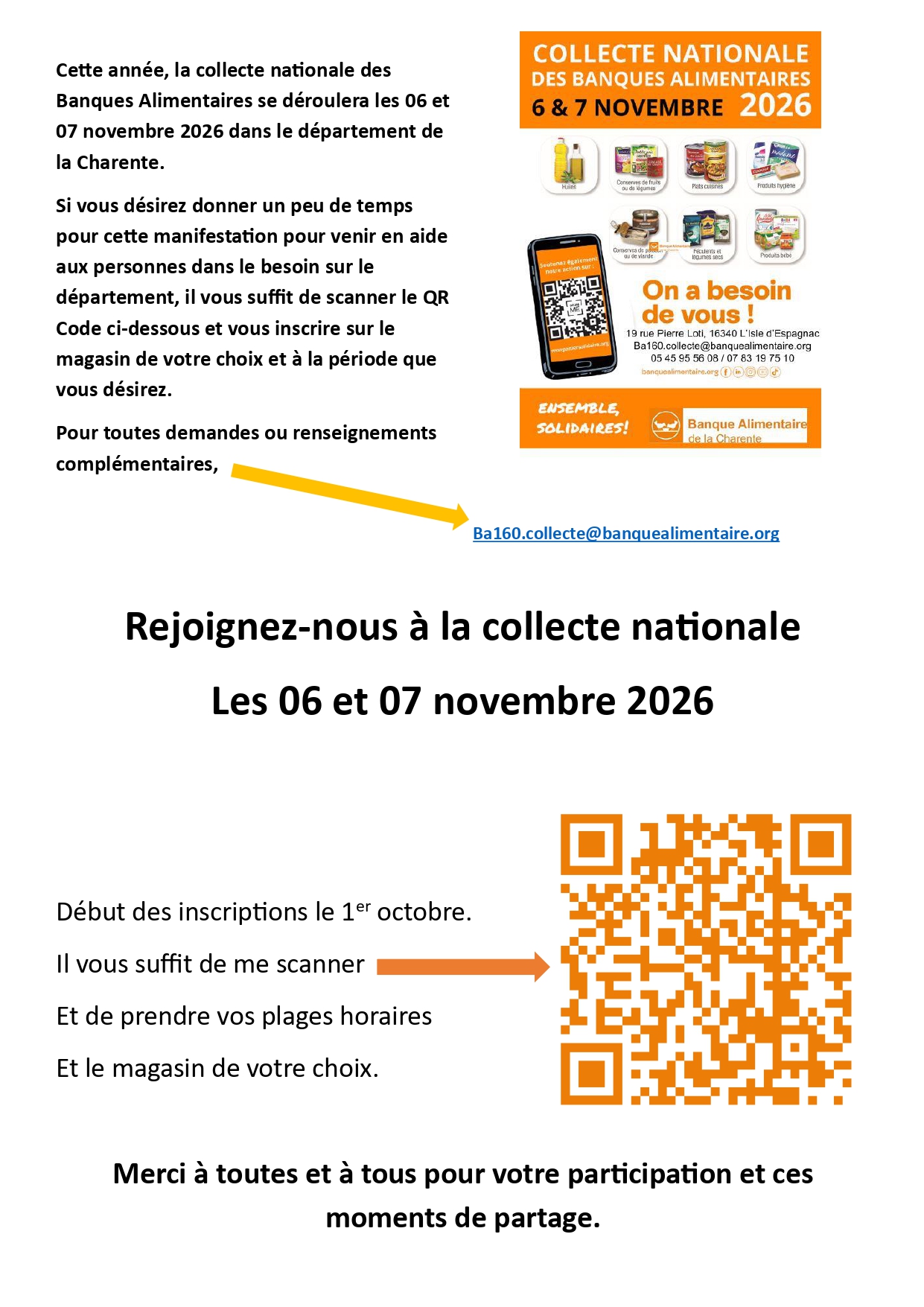 Bénévoles banque alimentaire