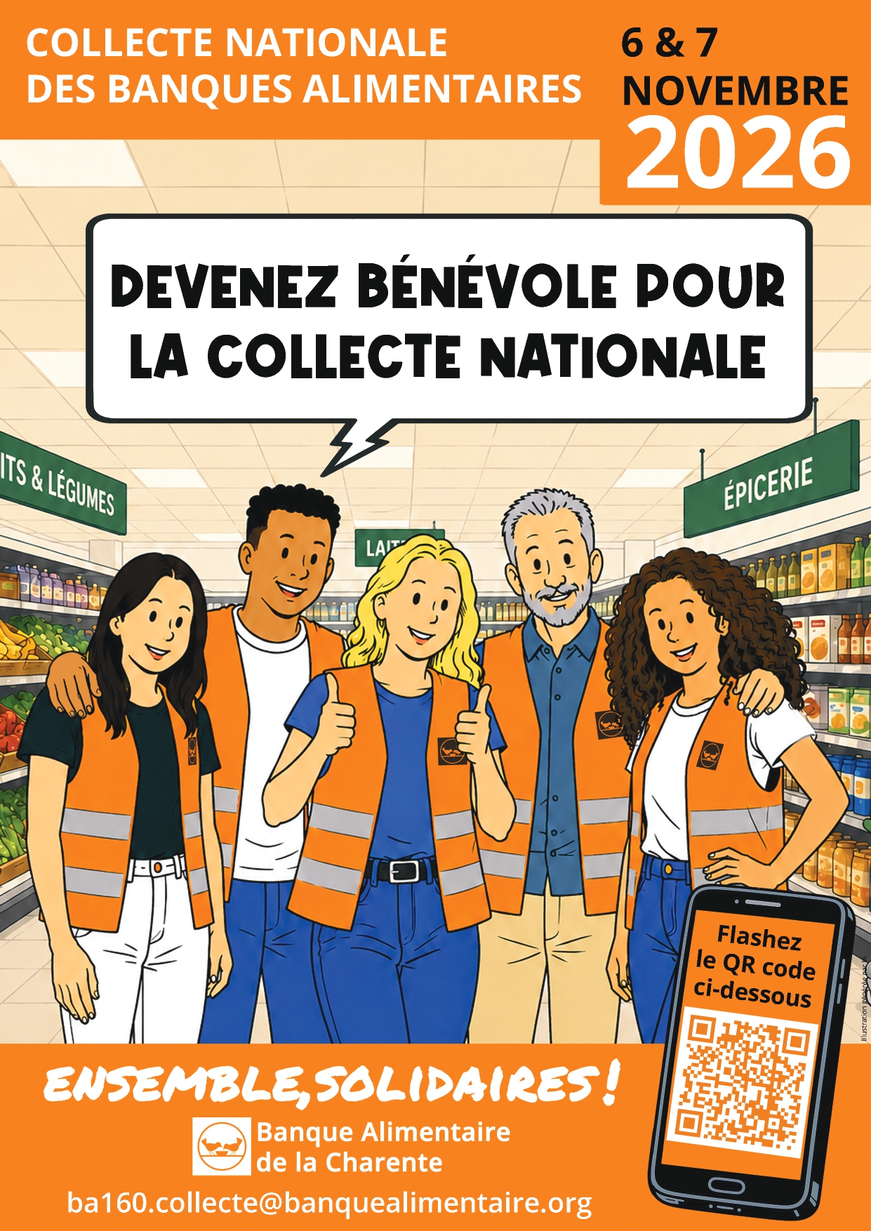 Bénévoles banque alimentaire