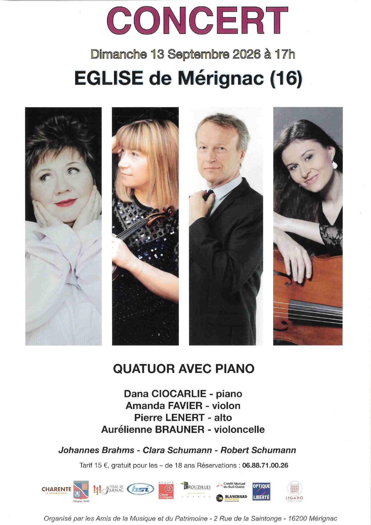 CONCERT MERIGNAC LE 13 SEPTEMBRE 2026