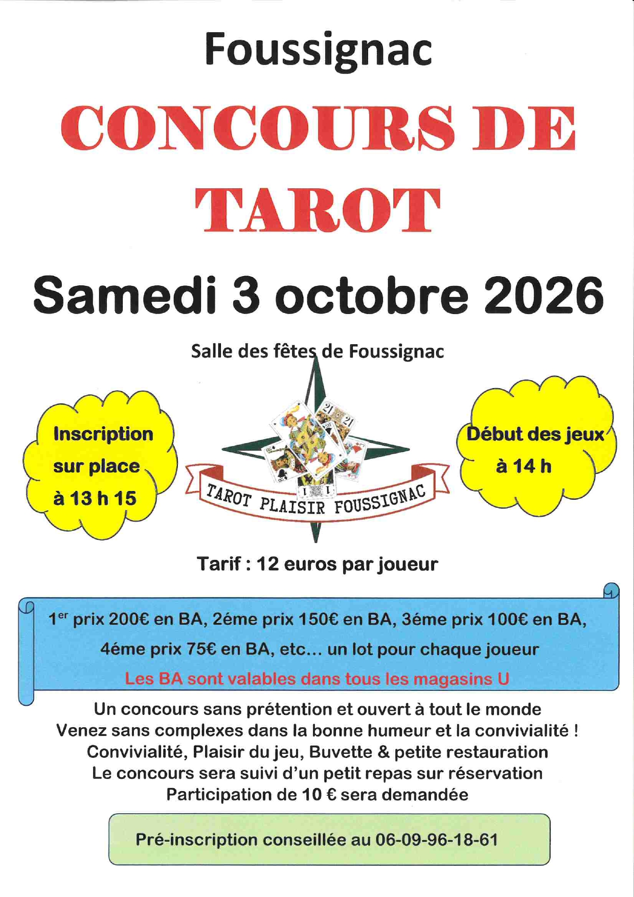 CONCOURS TAROT 3 OCTOBRE 2026